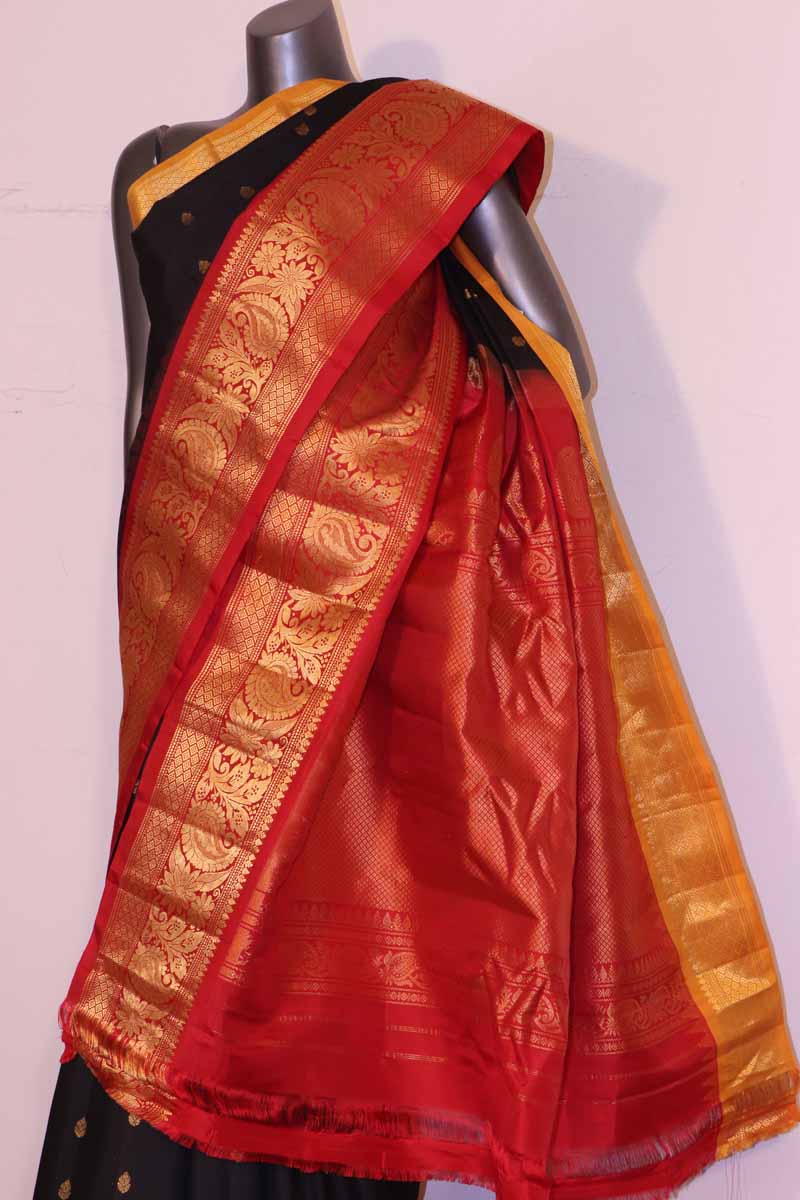 Grand & Ganga Jamuna Handloom Pure Gadwal Silk Saree AG207203
